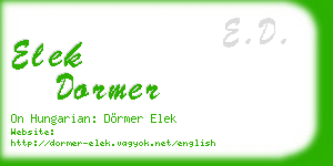elek dormer business card