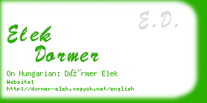 elek dormer business card